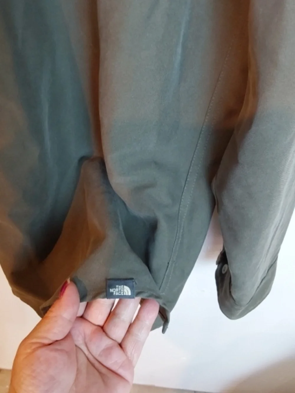 The North Face| Olive Green Tekware Hiking Shirt Zip Pockets Roll Tab Sleeves XL